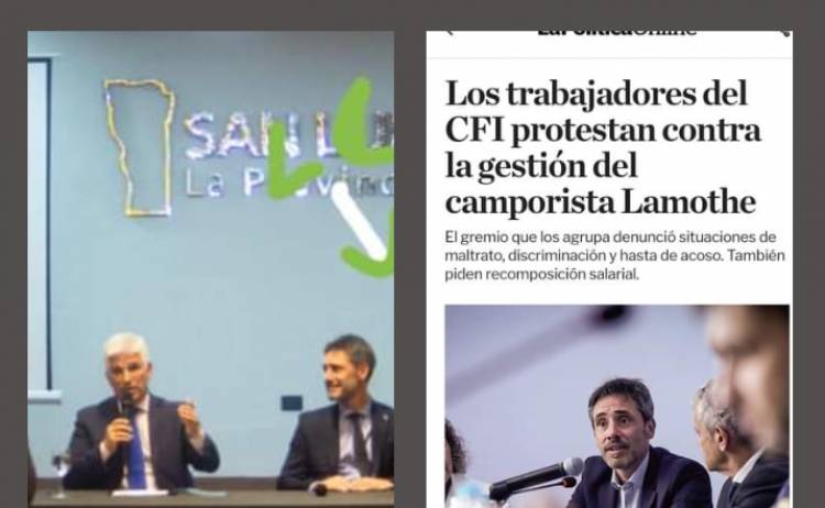 Calladito, Poggi transó con el Camporista Lamhote volver al CFI, un organismo burócrata que le saca fondos a San Luis y Municipios, sin ninguna contraprestación.La cara como bigornia.