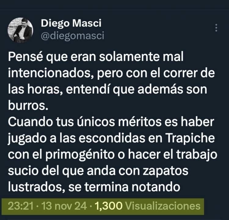 Masci al borde de la renuncia.Fue duramente reprendido por Poggi.Santarone lo retó como niño chico .El ex protegido de Toma Salino , en el horno 