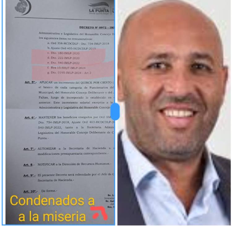 La Punta: vergonzoso lo que cobra un Municipal 223 mil máximo.Les aumentaron 13 por ciento, los funcionarios el 15. Más pobreza 