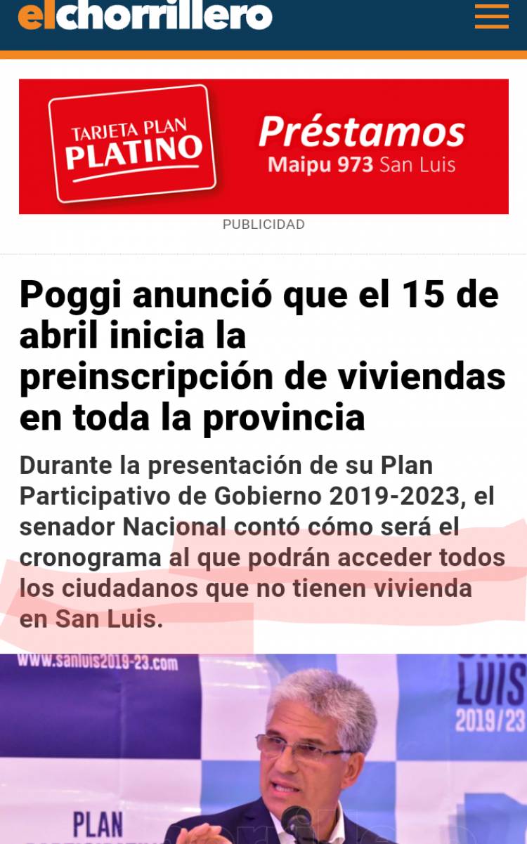En 2019, la politiqueria de Poggi, Pre Inscribió para que lo votaran 20 mil familias para una casa. No hizo ni UNA. Hablan los pre inscriptos.Fue denunciado por estafa electoral que fue pisada .La puesta en defensa de hoy, frente a esa estafa , es minúscula.