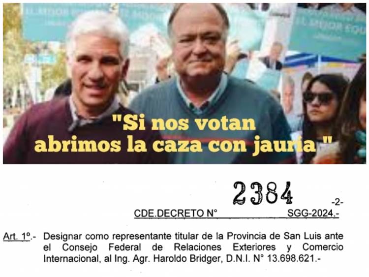 La promesa de Poggi Bridger de abrir la caza por qué los voten que no está.Harold es ñoquis actual y él Gobernador logró 15 mil votos más, mintiendo.