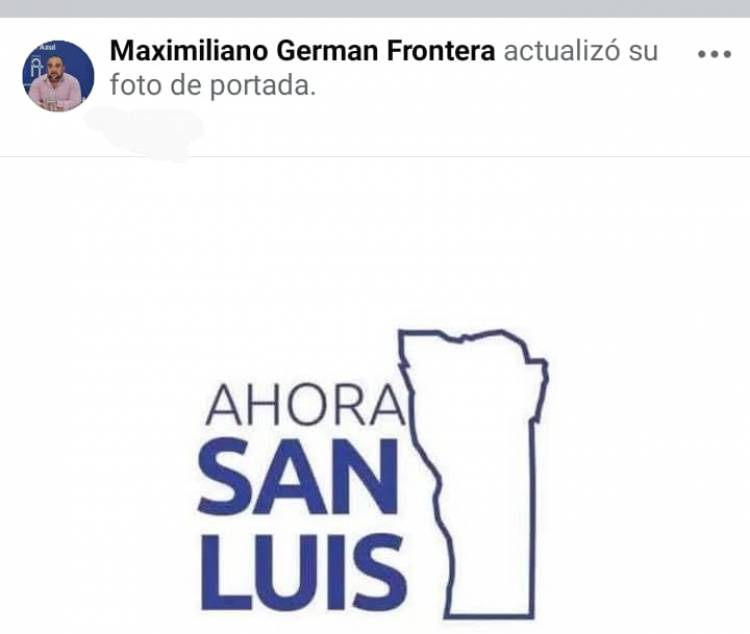 Largó Frontera. Con cambio de su foto de perfil. Ahora San Luis es su lema