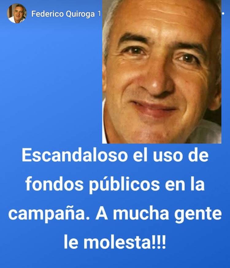 Endeiza dice que Federico Quiroga del PD está loco. Denuncia que se utilizan fondos públicos para la elección y es su aliado. Poggi dice que es otro perro arriba del árbol.