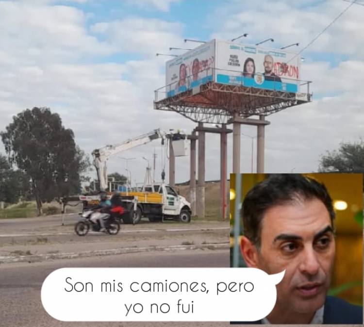 El vandalismo de Hissa contra él PJ..Estupidez política que le puede costar caro .Grúas que deberían cambiar luces, para romper carteles del PJ.