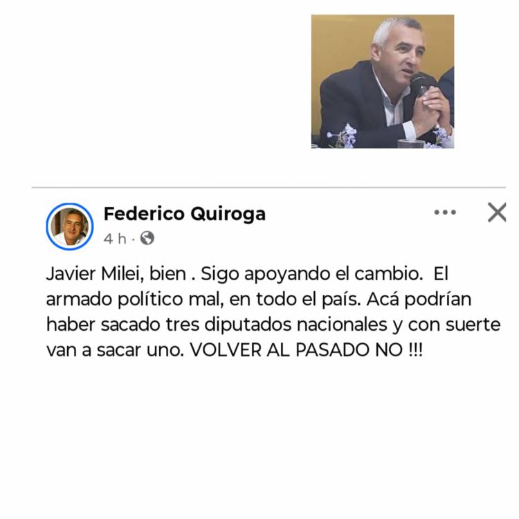 El Presidente del PD, dice que Milei pierde en San Luis. Uno solo meten , dice Federico Quiroga . Otro poggista que se escapa 